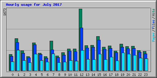 Hourly usage for July 2017