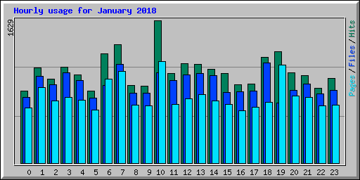 Hourly usage for January 2018